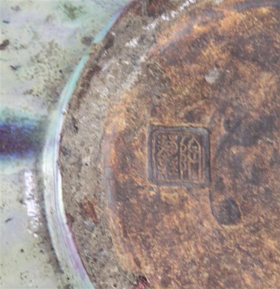 A Chinese Shiwan pottery model & two porcelain boxes